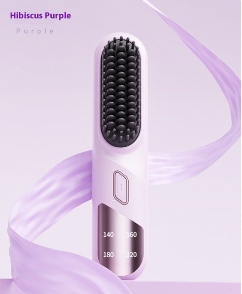 Brosse Lissante Chauffante Sans Fil – Cordless Hair Straightening Comb Rechargeable - Glowbox