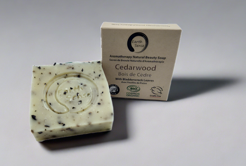 Organic Certified Solid Soap - Cedarwood with Bladderwrack 90g - Glowbox