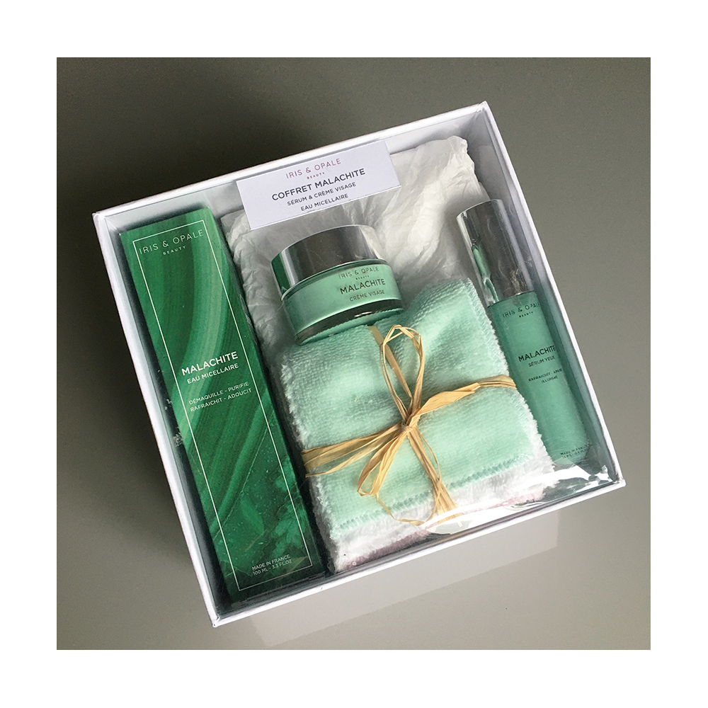 Coffret Soin Visage Malachite – Crème, Sérum & Eau Micellaire - Glowbox
