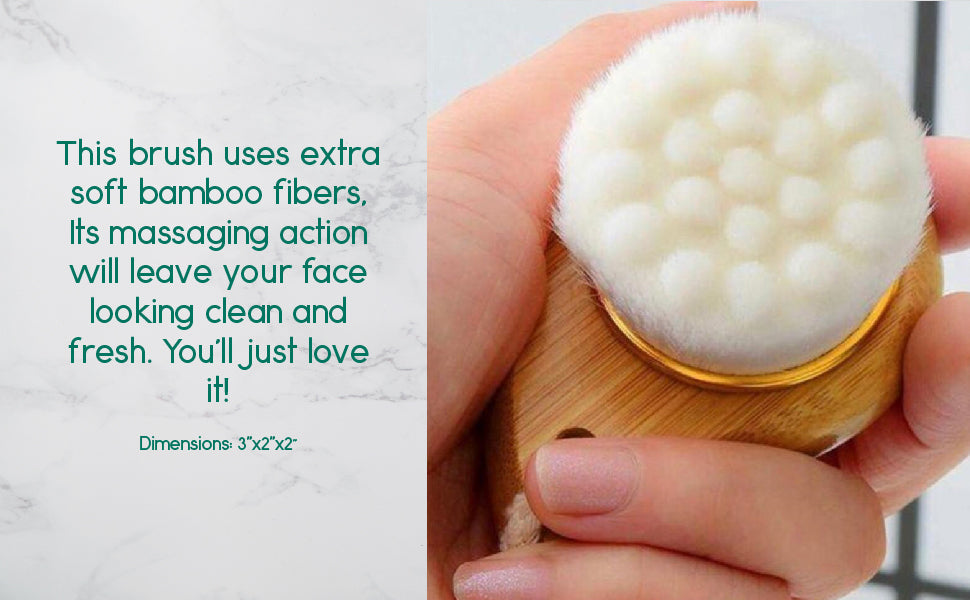 Facial Brush with Bamboo Handle - Glowbox