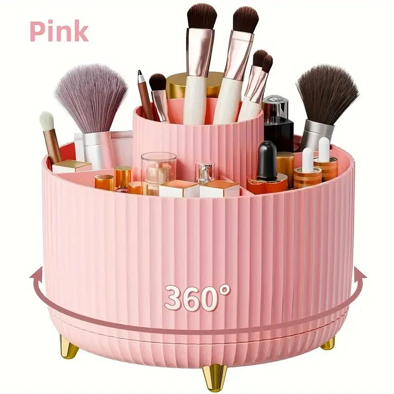 360° Rotating Makeup Tool Storage Box Desktop Organizer Cosmetic Brushes Holder Lipstick Eyebrow Pencil Holder Jewelry Container - Glowbox