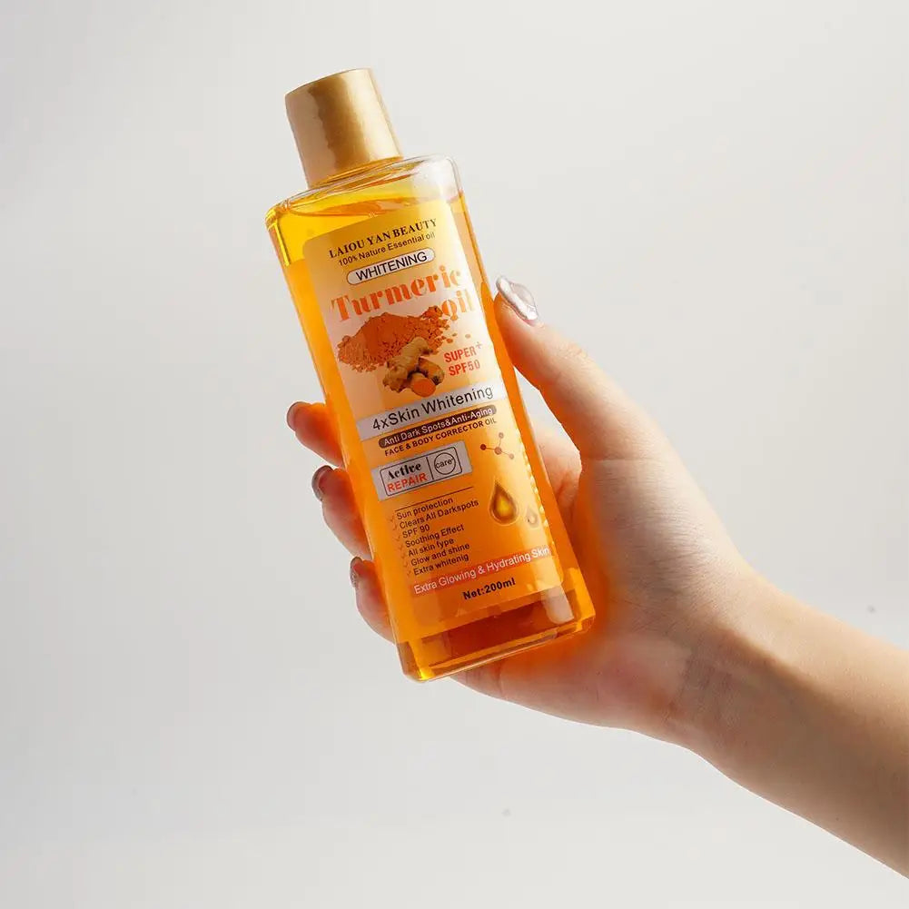 200ml Turmeric Oil Essential Oil Ginger Deep Hydration Moisturizer Nourishing Smoothing Face Serum Oil Moisturizer Skin Care - Glowbox