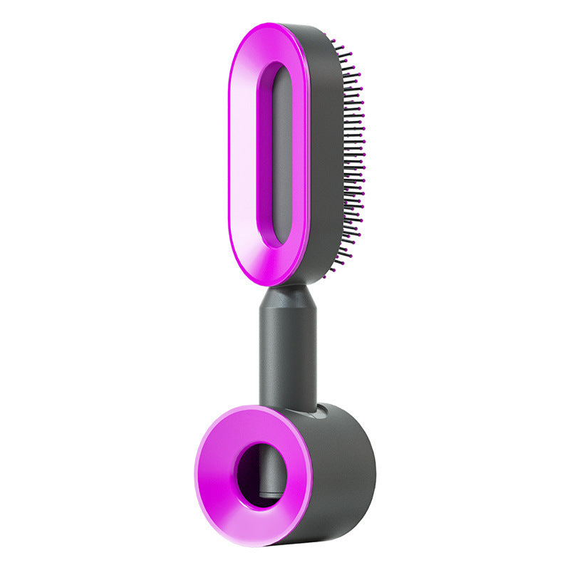 Self Cleaning Hair Brush For Women One-key Cleaning Hair Loss Airbag Massage Scalp Comb Anti-Static Hairbrush - Glowbox