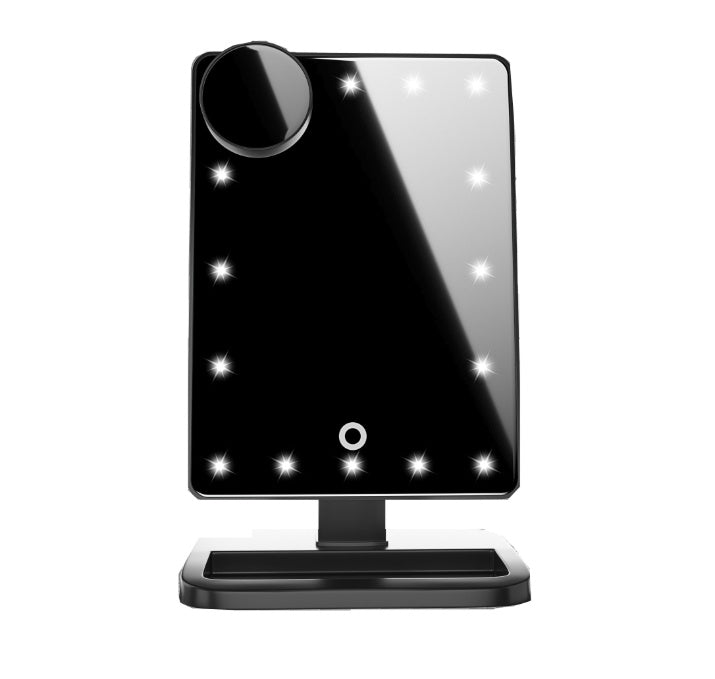 Touch Screen Makeup Mirror With 20 LED Light Bluetooth Music Speaker 10X Magnifying Mirrors Lights - Glowbox