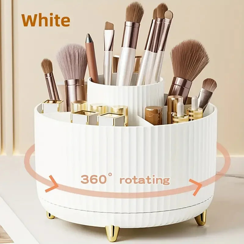 360° Rotating Makeup Tool Storage Box Desktop Organizer Cosmetic Brushes Holder Lipstick Eyebrow Pencil Holder Jewelry Container - Glowbox