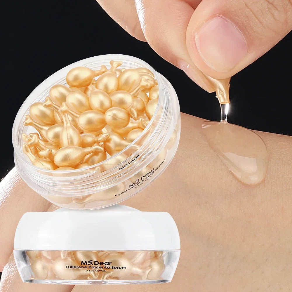 30Pcs Hyaluronic Acid Capsules Serum Hydrating Repair Moisturizing Essence Liquid Facial Deeply Nourishes Firming Skin Care - Glowbox