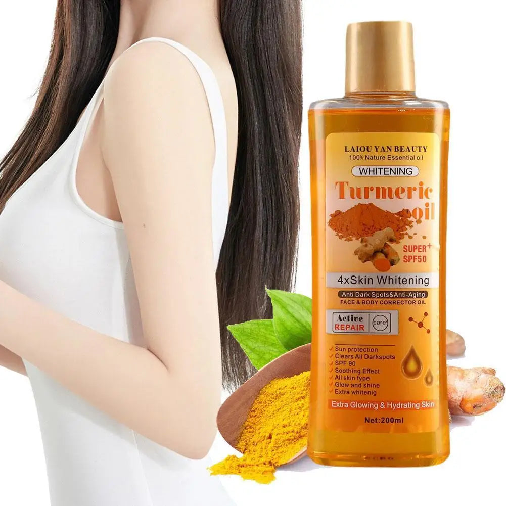 200ml Turmeric Oil Essential Oil Ginger Deep Hydration Moisturizer Nourishing Smoothing Face Serum Oil Moisturizer Skin Care - Glowbox