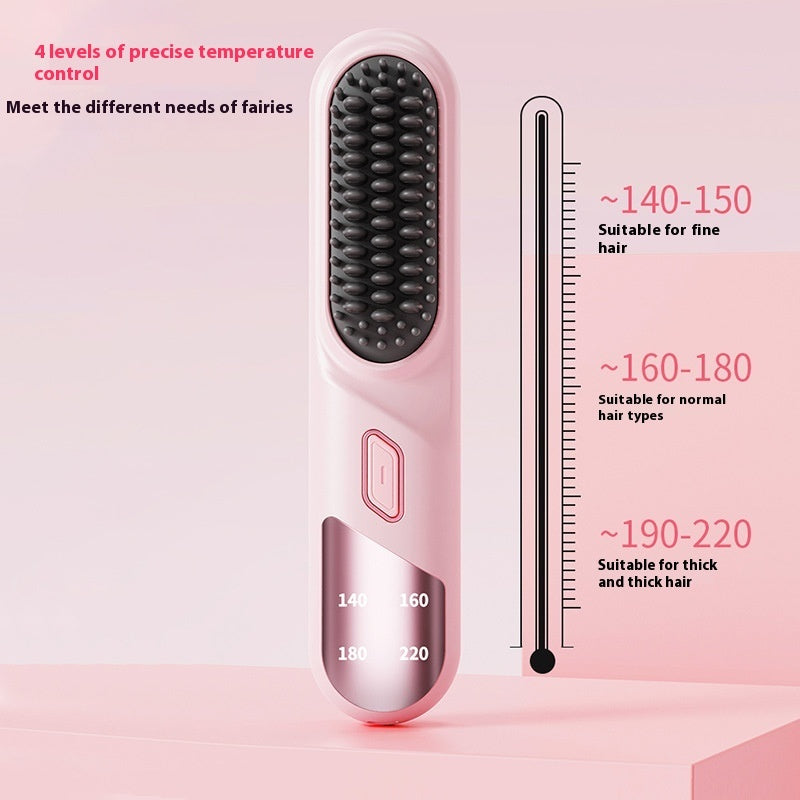 Brosse Lissante Chauffante Sans Fil – Cordless Hair Straightening Comb Rechargeable - Glowbox