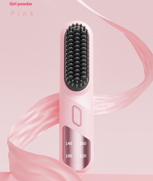 Brosse Lissante Chauffante Sans Fil – Cordless Hair Straightening Comb Rechargeable - Glowbox