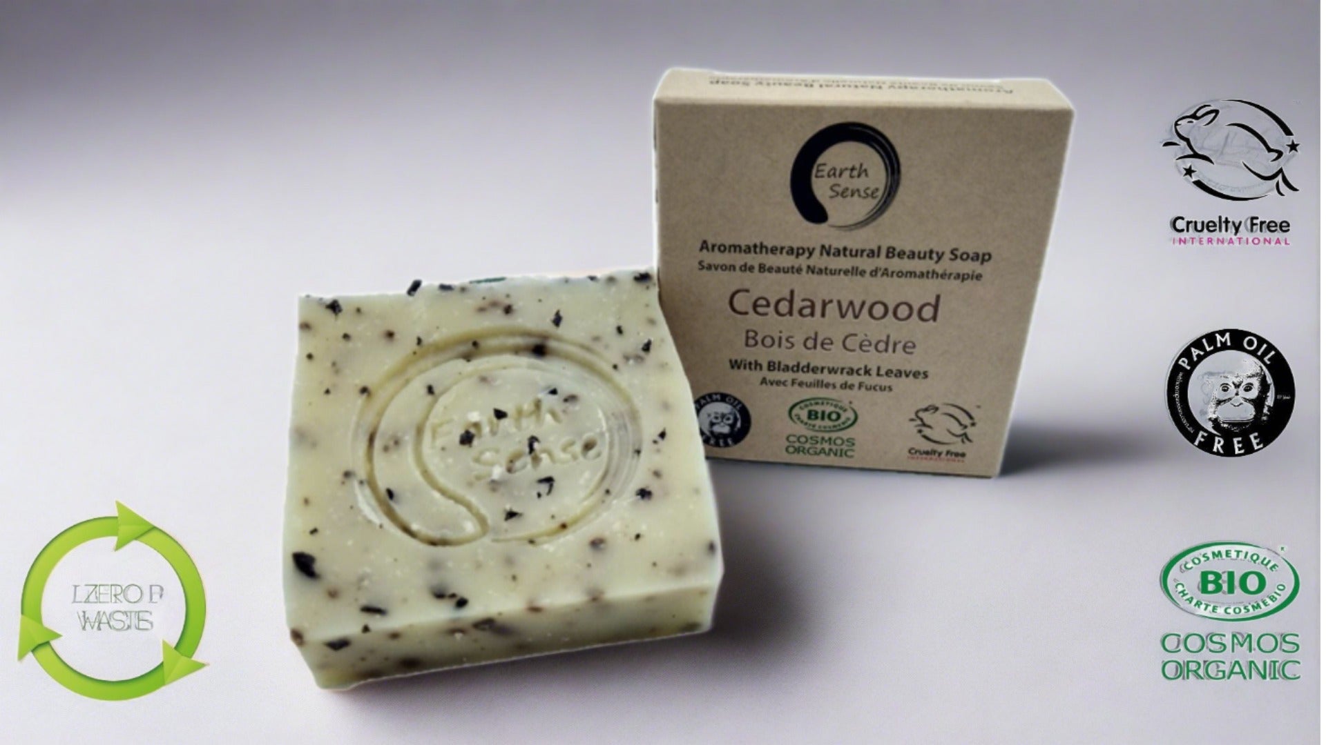 Organic Certified Solid Soap - Cedarwood with Bladderwrack 90g - Glowbox