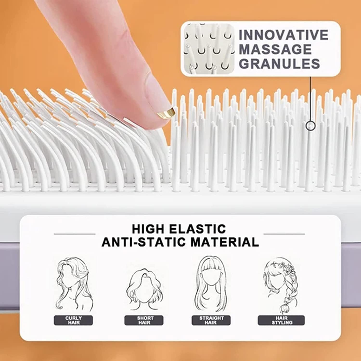 Brosse à Cheveux Auto-Nettoyante – Self Cleaning Hair Brush Antistatique - Glowbox