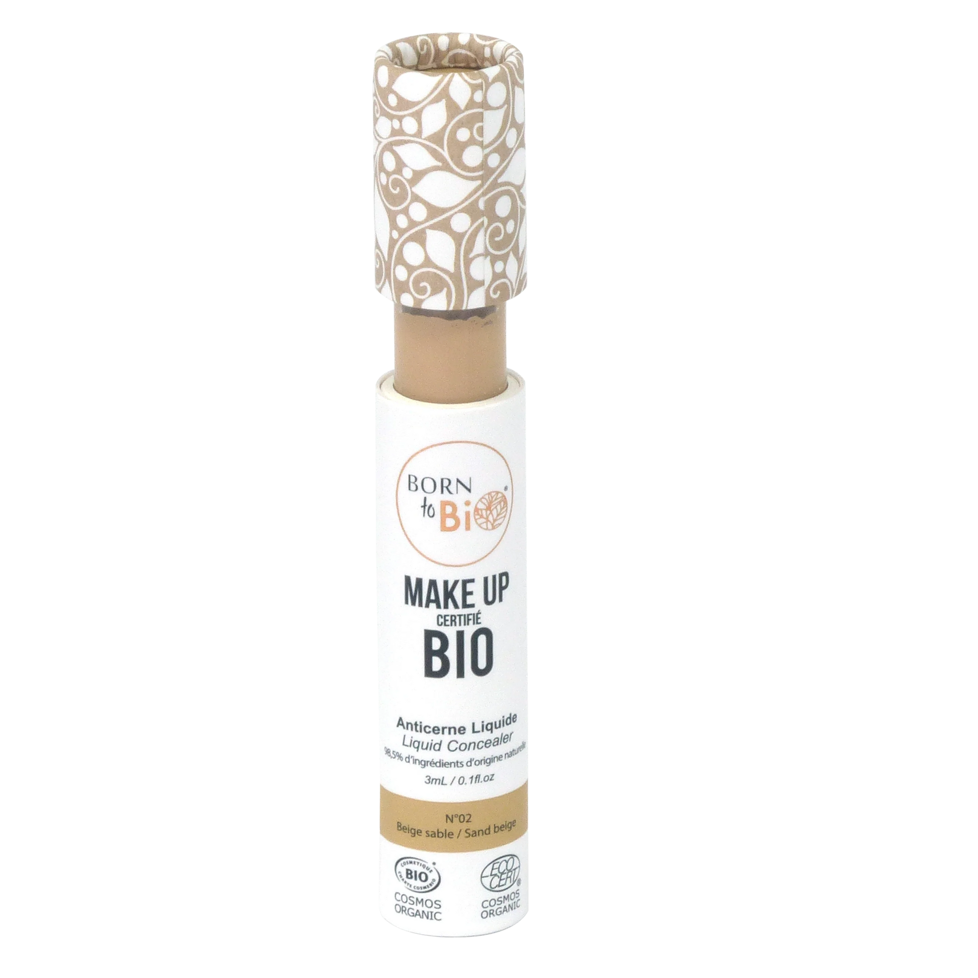 Anticernes Liquide Bio – Born to Bio (Beige Sable N°02) - Glowbox