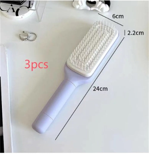 Brosse à Cheveux Auto-Nettoyante – Self Cleaning Hair Brush Antistatique - Glowbox