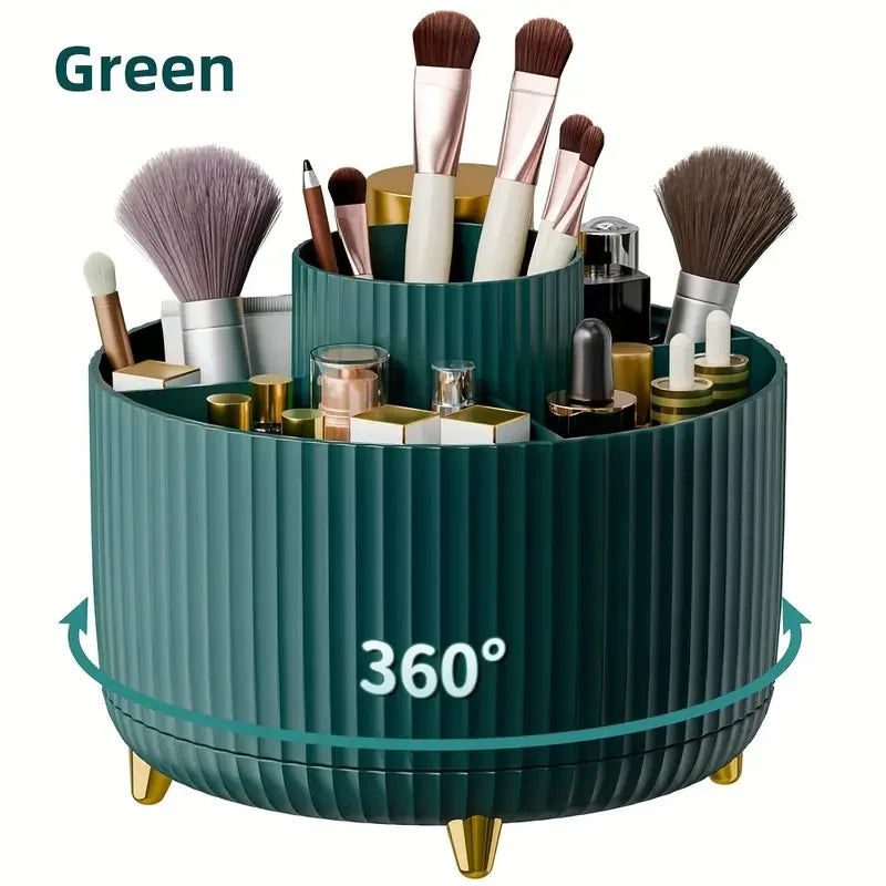 360° Rotating Makeup Tool Storage Box Desktop Organizer Cosmetic Brushes Holder Lipstick Eyebrow Pencil Holder Jewelry Container - Glowbox