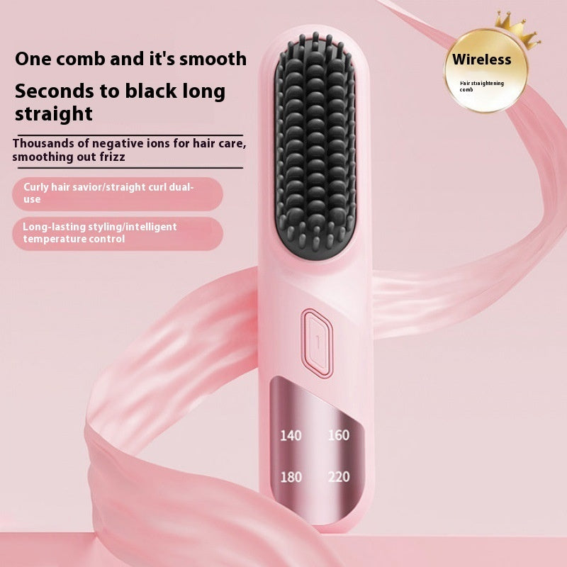 Brosse Lissante Chauffante Sans Fil – Cordless Hair Straightening Comb Rechargeable - Glowbox