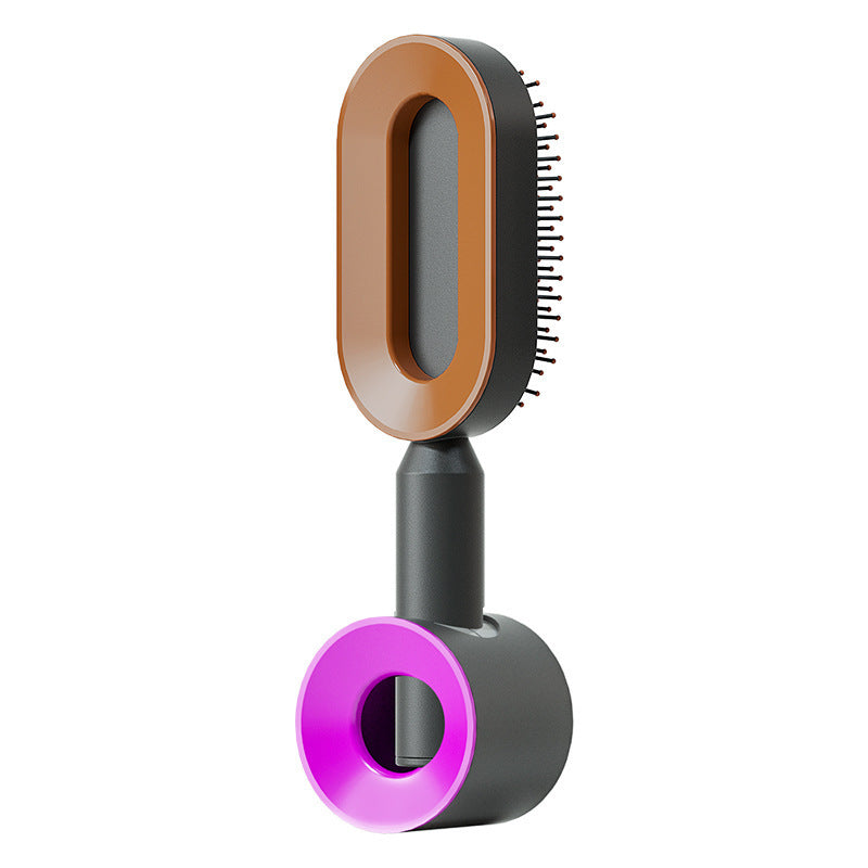 Self Cleaning Hair Brush For Women One-key Cleaning Hair Loss Airbag Massage Scalp Comb Anti-Static Hairbrush - Glowbox