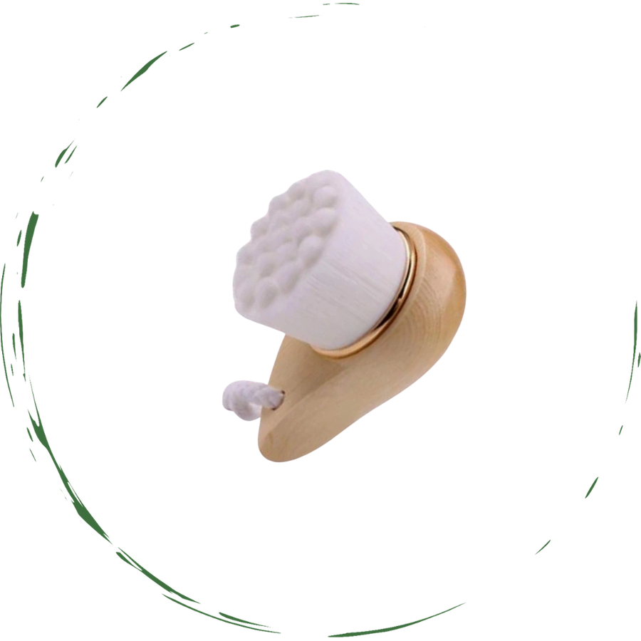 Facial Brush with Bamboo Handle - Glowbox